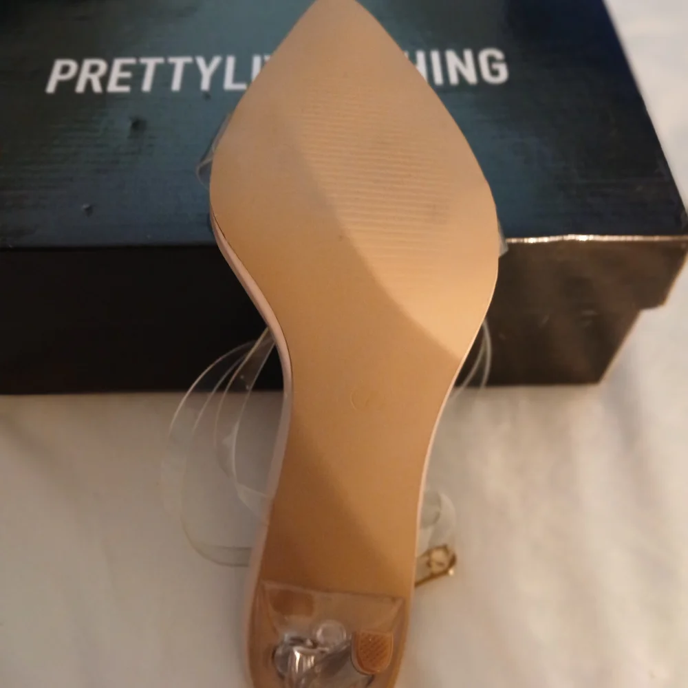 PrettyLittleThing Clear Strap Heels - Nude/ - Picture 3 of 4